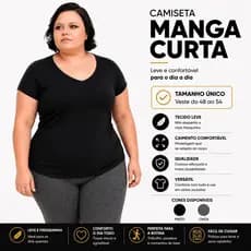 Blusa Feminina Plus Size Gola V Viscolycra Básica