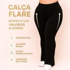 Calça Flare Plus Size Bailarina Suplex
