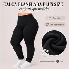 Legging Flanelada Plus Size Feminina Tecido Suplex
