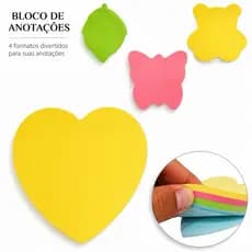 Bloco de Notas Anotações Adesivos Escritório Escola Post it