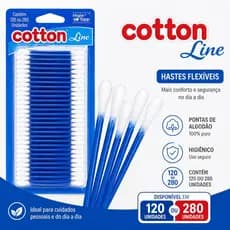 Cotonetes Hastes Flexiveis 100% Algodão Higiene Bebê Maquiagem e Limpeza