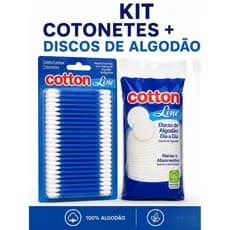 Kit Cotonetes + Discos De Algodão Hastes Flexiveis 100% Algodão Higiene Bebê Maquiagem e Limpeza