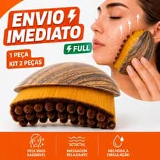 Escova Facial Corporal Drenagem Linfática Massageadora Gua Sha Cerdas Macias Anti Inchaço Skincare