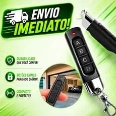 Controle Remoto Universal 433MHz Portão Alarme Garagem Cancela 4 Botões Chaveiro Mini