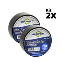 Kit 2 Fitas Isolante Brasf 10mX19mm PR 8238