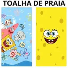 Toalha de Banho BOB ESPONJA praia e piscina grande estampada