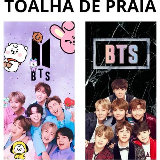 Toalha de Banho Praia Kpop B T S  Praia Piscina Felpa Estampada 210g