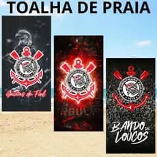 Toalha de Banho TORCIDA GAVIOES DA FIEL Corinthians Praia Piscina Leve Secagem Rápida