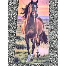Toalha de Praia Grande Estampa de Cavalo 70x140cm | Secagem Rápida Alta Absorção