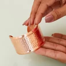Bracelete de cobre puro martelado