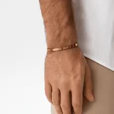 Pulseira Masculina de Cobre Puro Artesanal | Benefícios Ayurveda | Bracelete Antiestresse Estilo Rústico