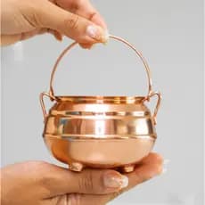 Panelinha tripé de cobre puro mini caldeirão decoração para casa