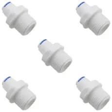 Kit 5 Adaptador Reto Macho 1/2” x 1/4” para Purificador e Filtro de Água Branco