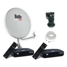 Kit Completo Antena Parabólica 2 Receptores Sat Hd Bs9900 E Lnb Duplo Garantia Sem Mensalidade