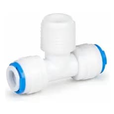 Conector União T Engate Rápido 1/4" com Rosca Tripla para Filtro Alta Resistência