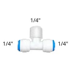 Kit 2 Conector União T Engate Rápido 1/4" com Rosca Tripla para Filtro Alta Resistência