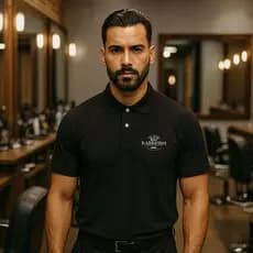 Camisa Barbeiro Masculino Gola Polo Social Camiseta Barbeiro Preta Barbearia Uniforme Vintage Profissional