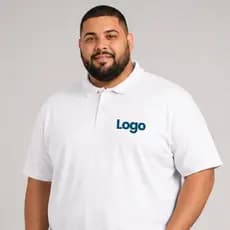 Camisa Camiseta Polo Plus Size Personalizada Logo Gola Polo Estampada Uniforme Trabalho G1 á G4