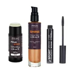 Kit PINK CHEEKS - Pink Stick + Shine + Máscara De Cílios