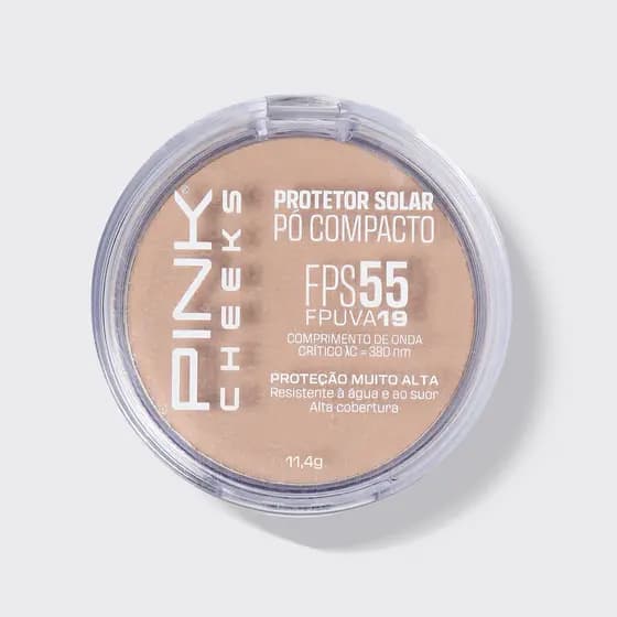 Protetor Solar Pó Compacto FPS55 FPUVA19 11,4g Lançamento PINK CHEEKS cores
