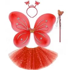 Fantasia Borboleta Asa Fada Infantil Festa Carnaval Saia Tule