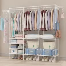 Arara Cabideiro Organizador De Roupa Sapato Multiuso Armário De Chão - Guarda roupa