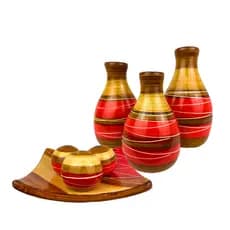 Ceramica Enfeites Kit Trio Vasos Decoração Mesa Sala Rack