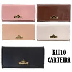 Kit 10 Carteiras Feminina Porta Cartão CNH Dinheiro Moeda Iasmim Prado