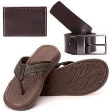 Kit Chinelo Confortável Ortopédico + Cinto & Porta Cartão