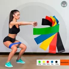Kit 5 Mini Band Elástico Exercício Academia Treino Em Casa Fisioterapia Tratamento Fortalecimento