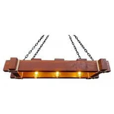 Lustre Pendente Luminária Rústica Com Corrente Tamanho Grande Área Gourmet Iluminação Decorativa
