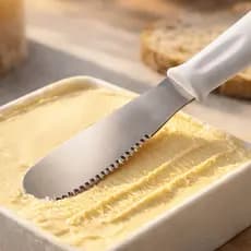Espátula Para Manteiga 2 Em 1 Corta e Espalha Faca Com Serra Para Pão Geléia Margarina Cremes Patês