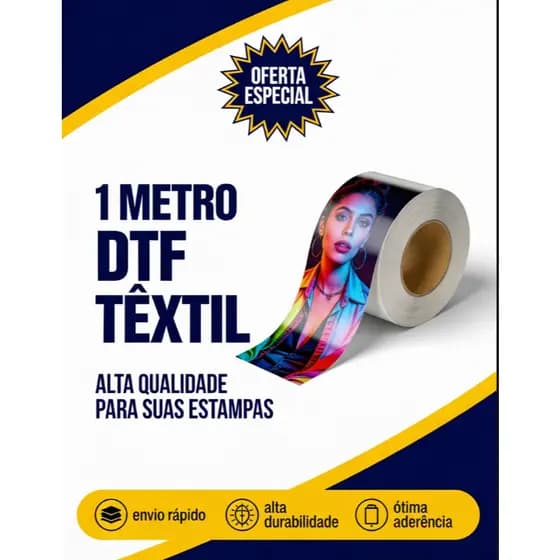 DTF Têxtil 57X100cm Impressão De Estampa/Arte Para Camisetas Envio Imediato