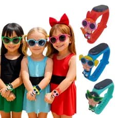 Relogio Infantil Digital Led Meninas Super Poderosas Data & Hora