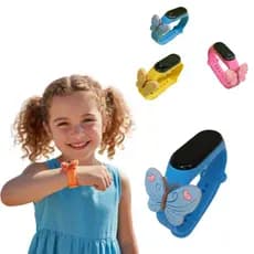 Relógio Infantil Digital LED Borboleta: Diversão e Estilo no Pulso Menina Feminino Presente