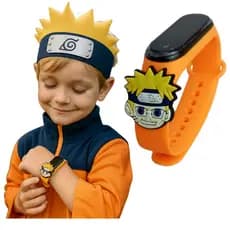 Relogio Infantil Digital Data & Hora Naruto Menino & menina