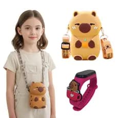 Bolsa Borrachada e Relógio da Capivara: Estilo e Funcionalidade com um Toque Divertido Menina Presente Lembrancinha
