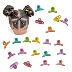 Kit 20 Peças Mini Piranha de Cabelo Quadrada e Laço Colorida Fosca – Presilha Infantil e Feminina