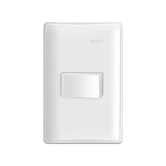 Conjunto de 1 interruptor simples 1 placa de 1 posto 4x2 com suporte 10 A 250 V~ branco Simon 19