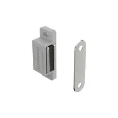 Kit 10 unidades Fecho Magnético C/Batente Cinza, Branco, preto e mogno P/porta de armário Soprano