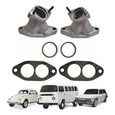 Par Coletor Admissão Pezinho Vw Fusca Brasilia Kombi Simples - 1 Carburador