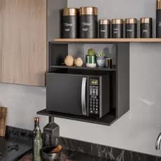 Armário Aéreo Suporte para Microondas com Nicho Luara Maderatto