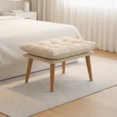 Puff Decorativo Opala Slim Tecido Suede Pés Retrô Várias Cores