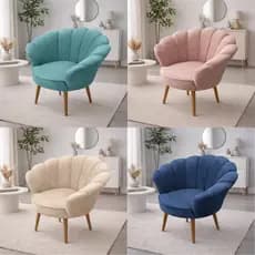 Poltrona Pétala Decorativa Veludo Premium Pés Palito - M2
