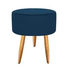 Puff Redondo Pés Palito Puffinho Opala Várias Cores Suede Pés Palito - M2