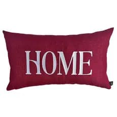 CAPA DE ALMOFADA BORDADA HOME EM LINHO VERMELHO 30X50
