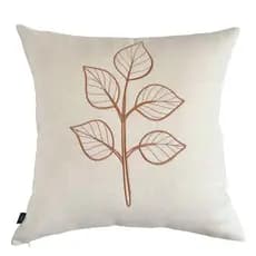 CAPA DE ALMOFADA BORDADA NATIVA CARAMELO 45X45