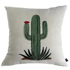 CAPA DE ALMOFADA BORDADA CACTO 45x45