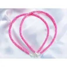 Tiara Tubinho Decorada Artesanal - rosa  - Ref. T100/ 0126