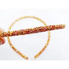 Tiara Tubinho Decorada Artesanal -Dourada  - Ref. T100/ 0126